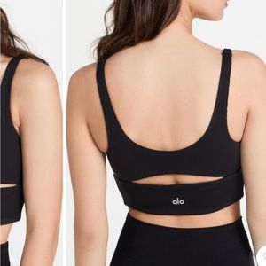 Alo yoga slit bra black small